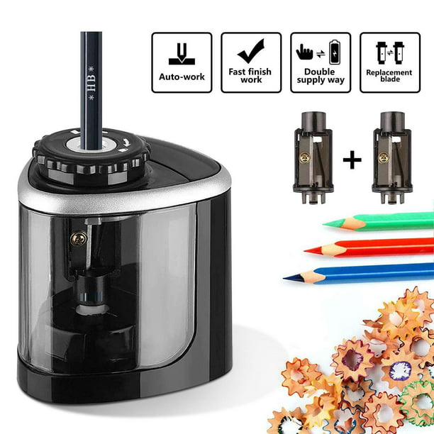 Electric Pencil Sharpener Colored Charcoal Portable School Classroom Office Home